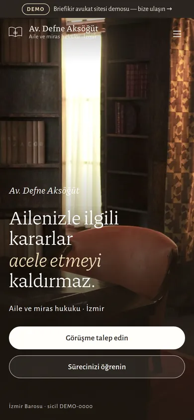 Avukat Web Sitesi ve Dava Takip Yazılımı — mobil görünüm
