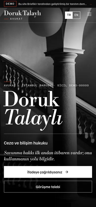 Avukat Web Sitesi ve Dava Takip Yazılımı — mobil görünüm
