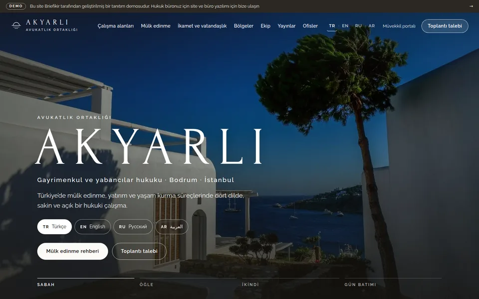 Hukuk Bürosu Web Sitesi ve Büro Yönetim Yazılımı — masaüstü görünüm