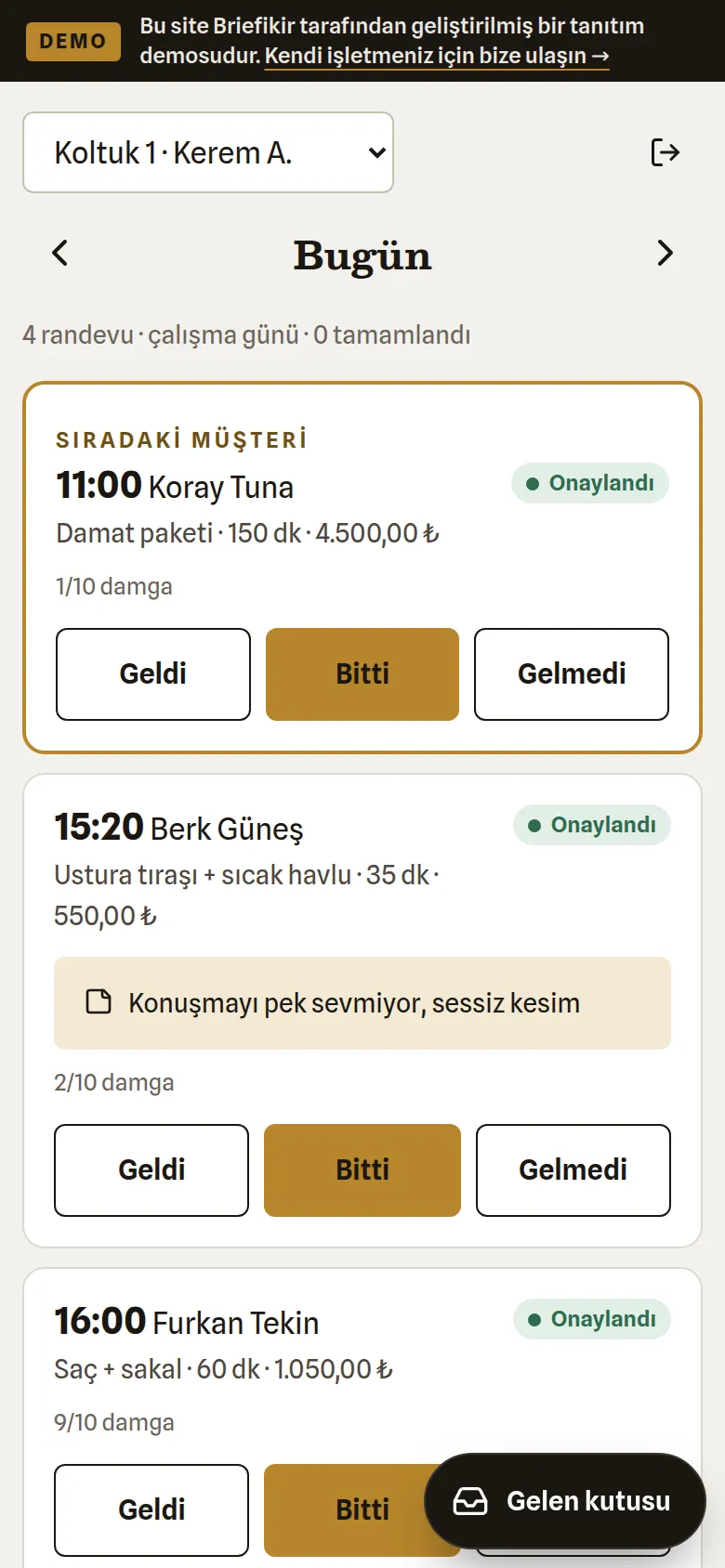 Berber mobil ekranı