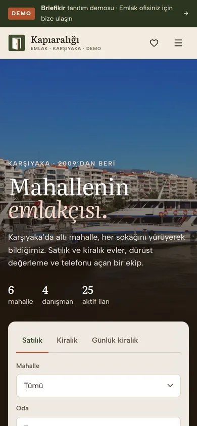 Emlak Ofisi Yazılımı — mobil görünüm