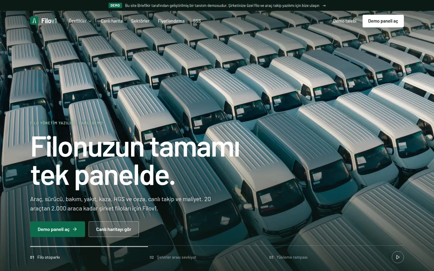 Filo Yönetim Yazılımı ve Sürücü Uygulaması — Demo — masaüstü görünüm