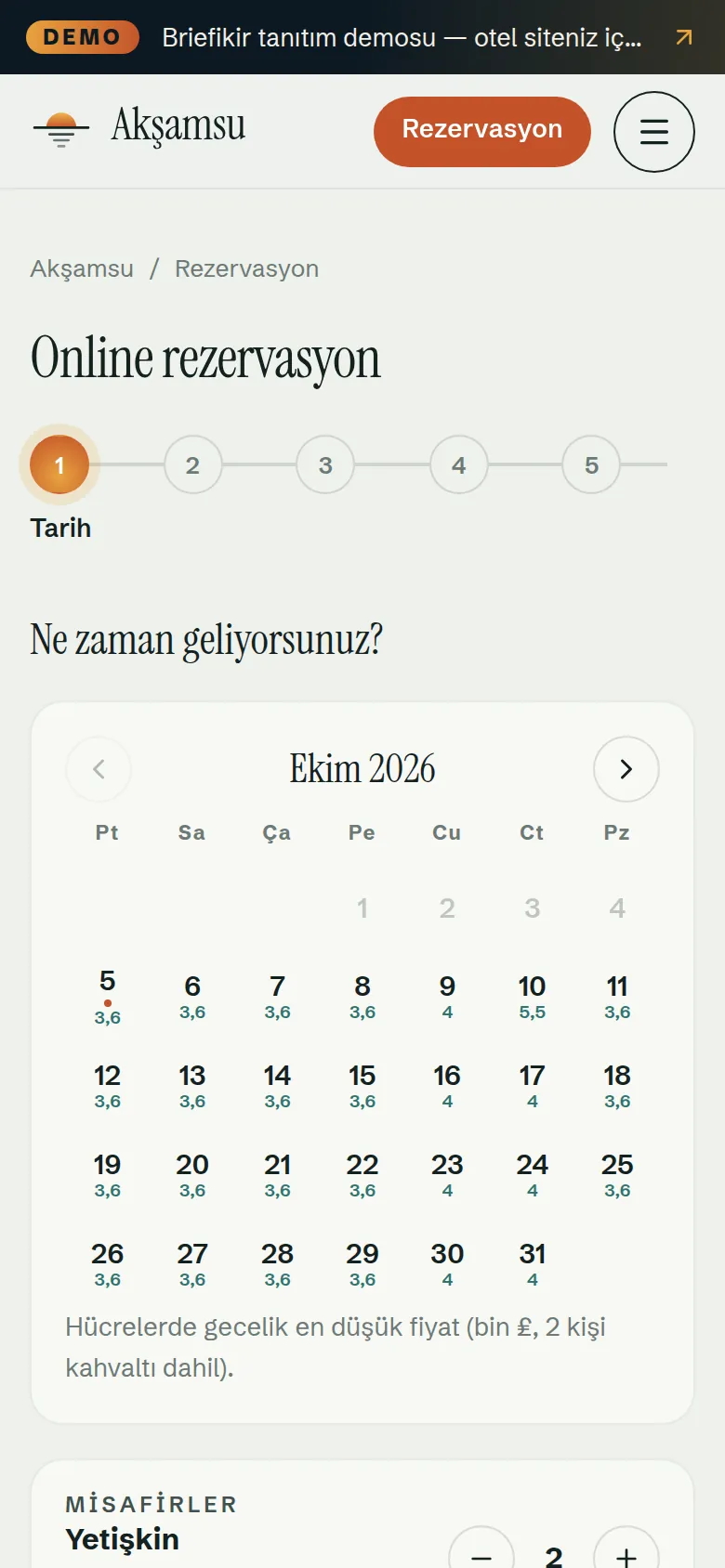 Mobil rezervasyon motoru
