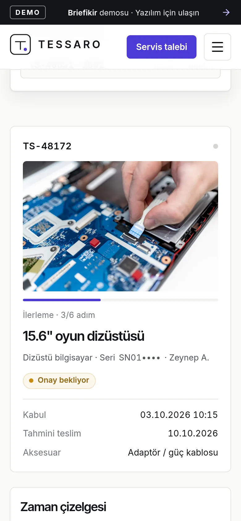Mobil cihaz durum sorgulama