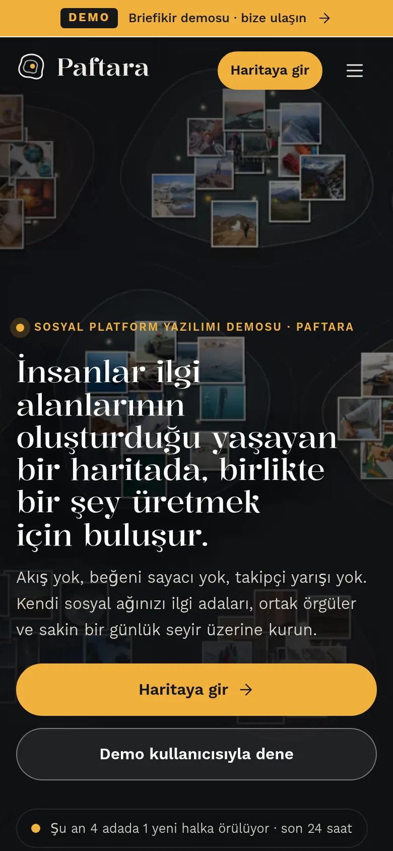 Sosyal Platform Yazılımı + Topluluk Yönetim Merkezi — mobil görünüm