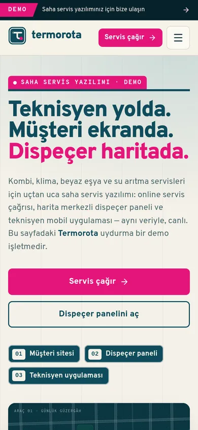 Saha Teknik Servis Yazılımı — mobil görünüm