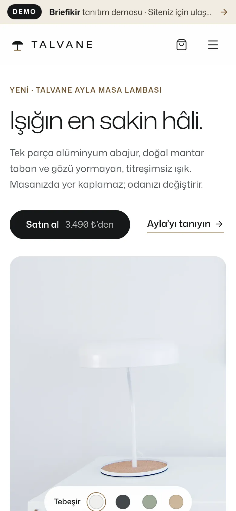 Tek Ürün Satış Sitesi (D2C) — Demo — mobil görünüm