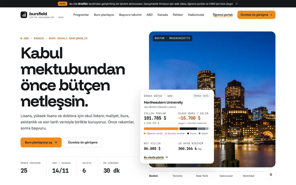 Yurtdışı Eğitim Danışmanlığı Yazılımı — masaüstü görünüm