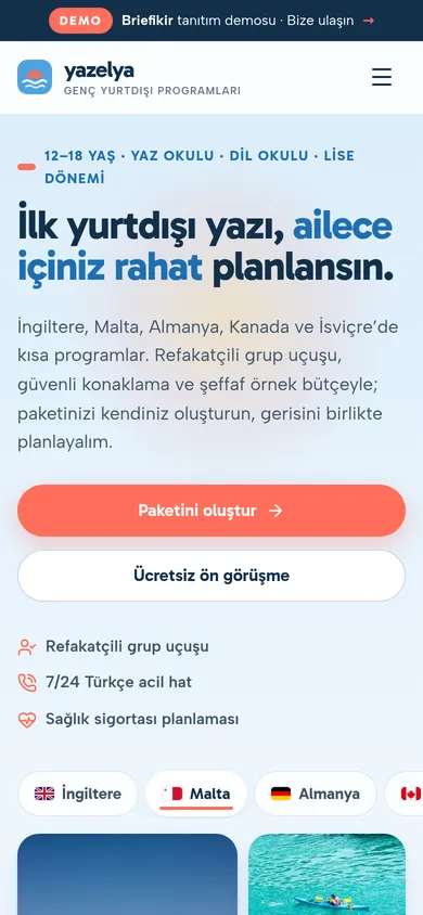 Yurtdışı Eğitim Danışmanlığı Yazılımı — mobil görünüm