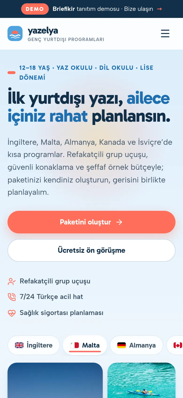 Yurtdışı Eğitim Danışmanlığı Yazılımı — Demo — mobil görünüm