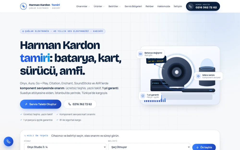 Harman Kardon Tamiri — Onarım Odaklı Teknik Servis Sitesi