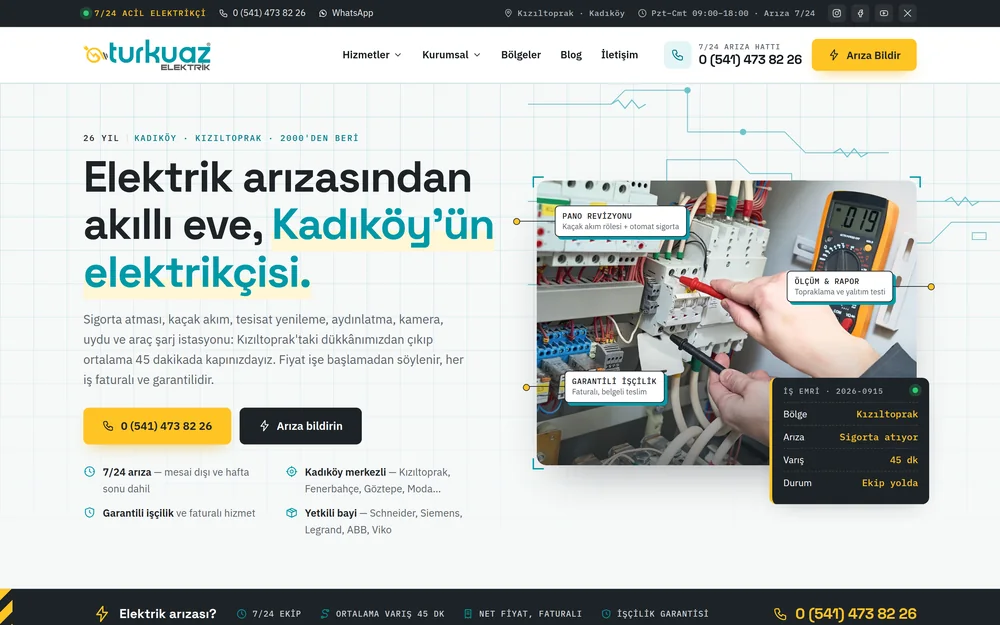 Kızıltoprak Elektrikçi — Turkuaz Elektrik