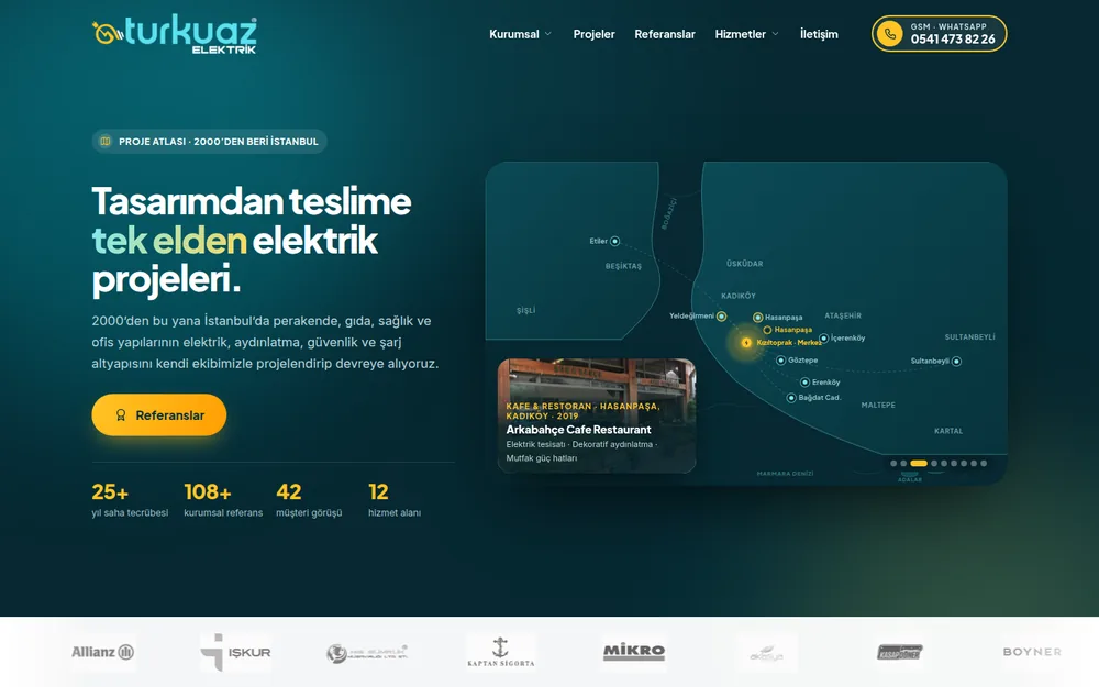 Turkuaz Elektrik .com web sitesi ekran görüntüsü