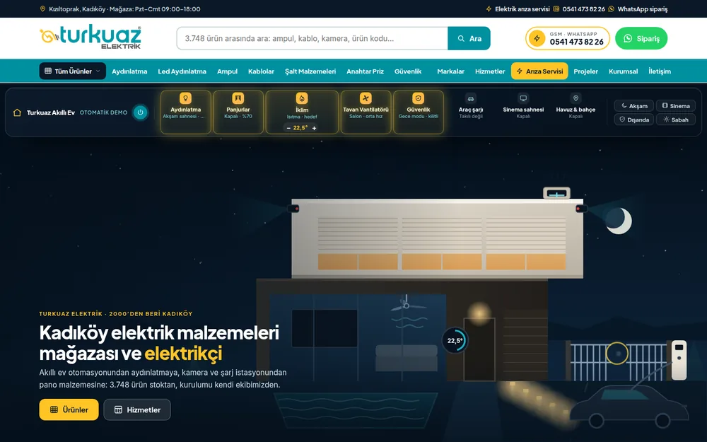 Turkuaz Elektrik .net web sitesi ekran görüntüsü
