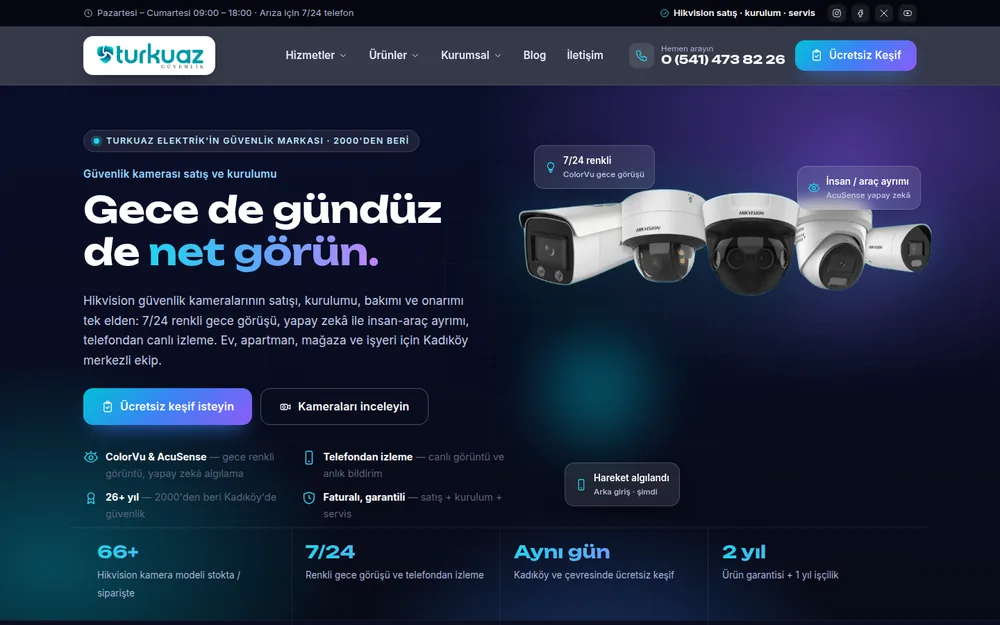Turkuaz Güvenlik web sitesi ekran görüntüsü